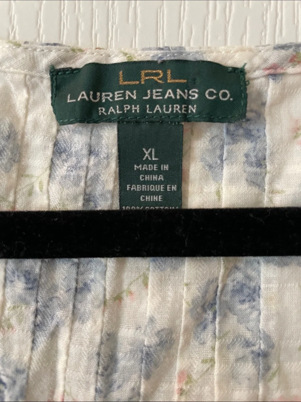 Lauren Ralph Lauren Cream Blouse with Blue and Pink Floral Print - Picture 2 of 6
